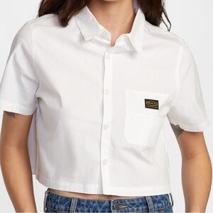RVCA Recession Button Up Crop